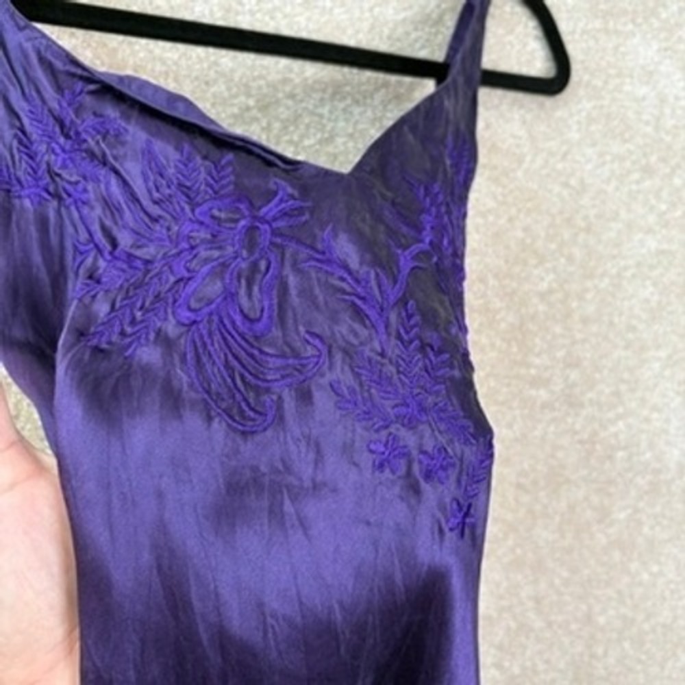 VICTORIA'S SECRET Slip Dress Women's Medium Purple 100% Silk Vintage Gold Label - Picture 3 of 6